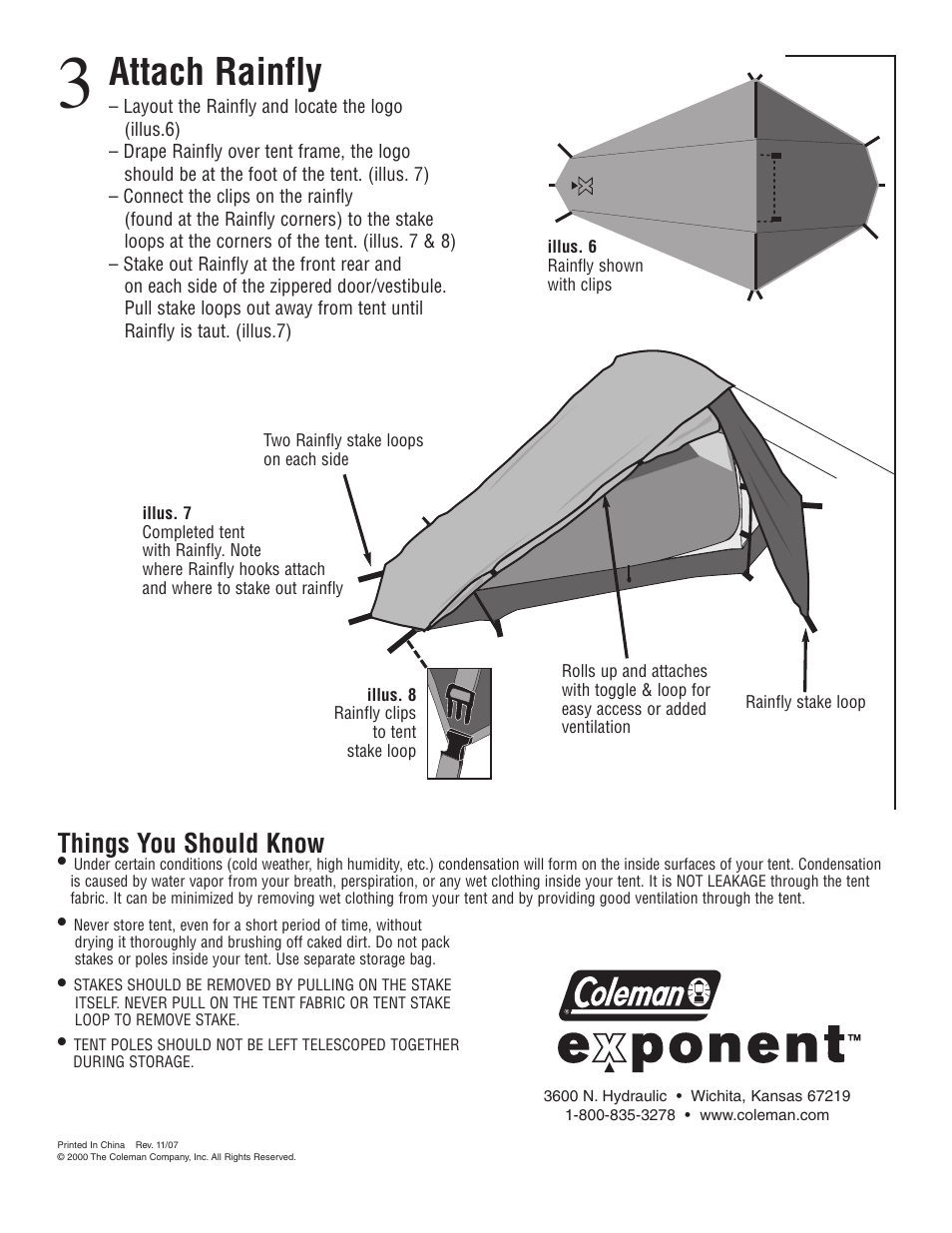 Attach rainfly, Things you should know | Coleman Kraz X1 User Manual | Page 2 / 2