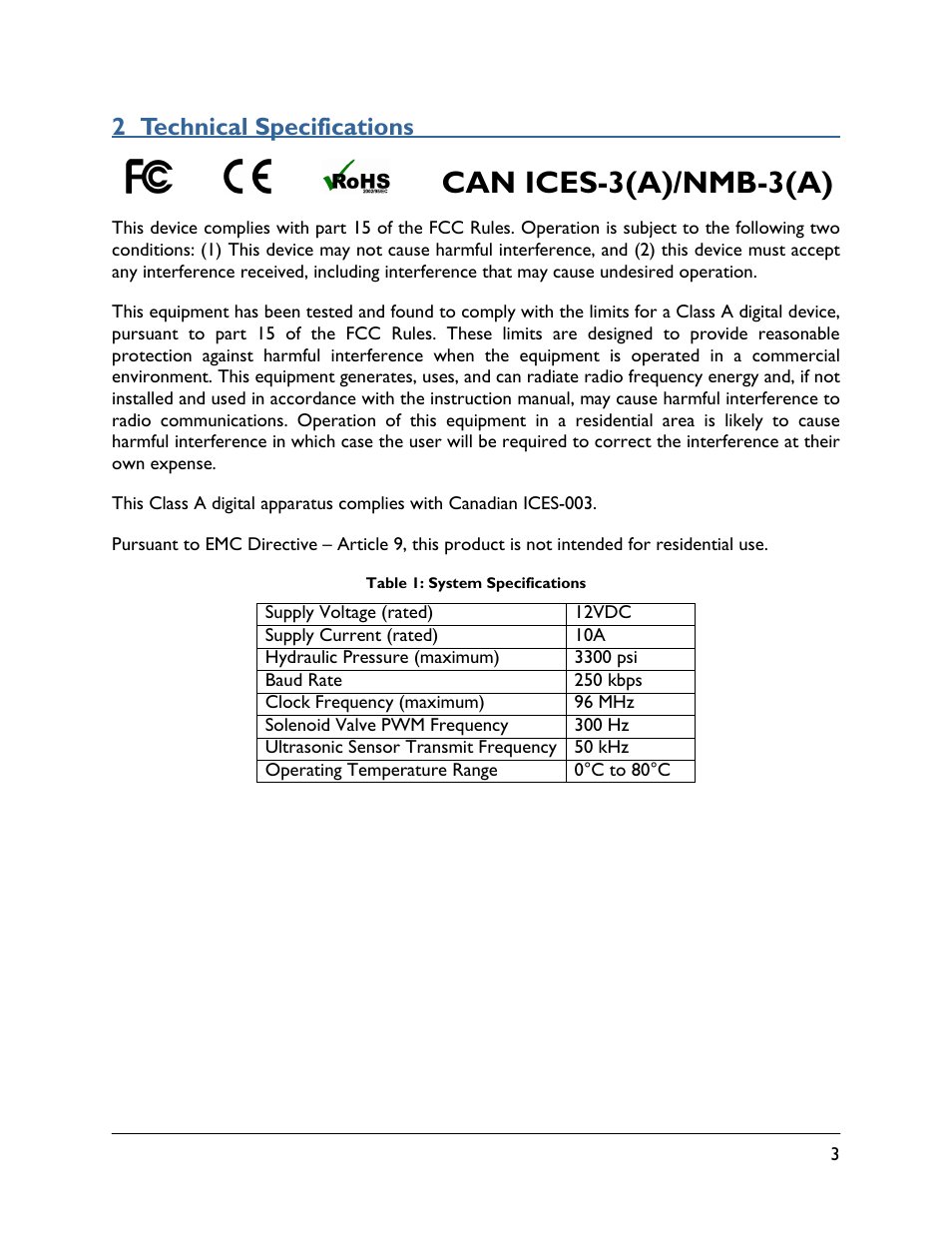 2 technical specifications, Can ices-3(a)/nmb-3(a) | NORAC 54VT-PRO-SP01 User Manual | Page 5 / 14