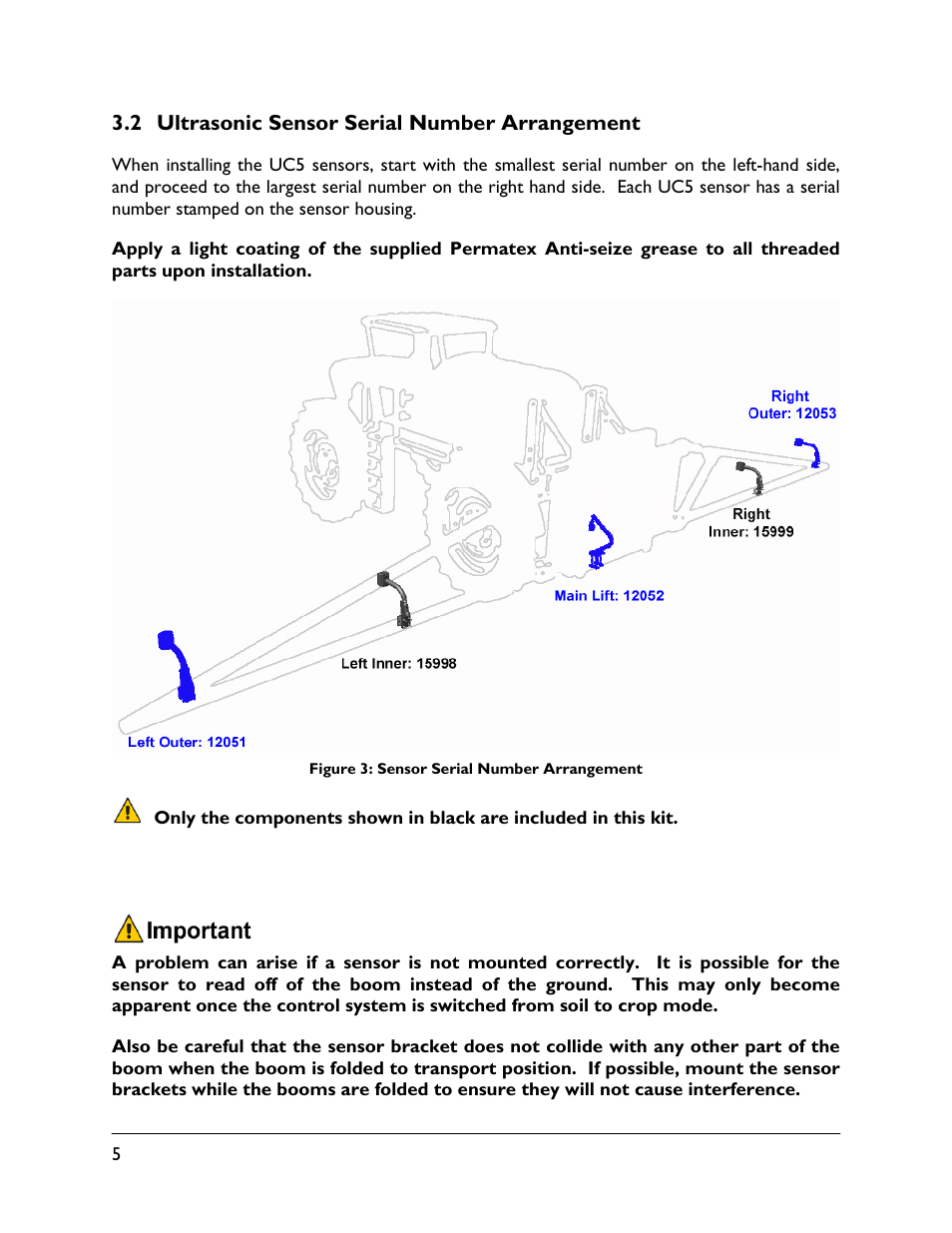 2 ultrasonic sensor serial number arrangement | NORAC 5465BC User Manual | Page 8 / 14