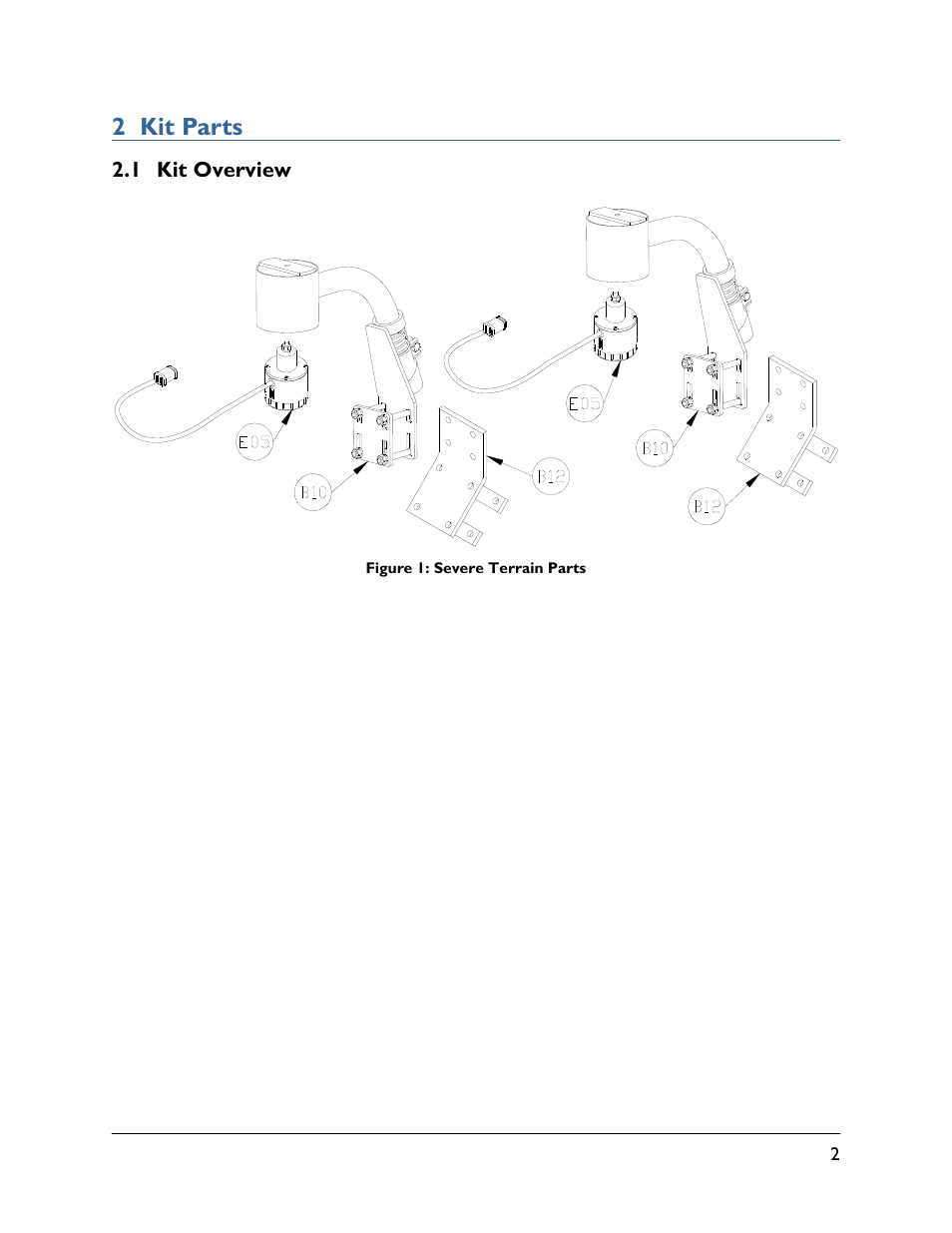 2 kit parts, 1 kit overview | NORAC 5465BC-HG User Manual | Page 5 / 12