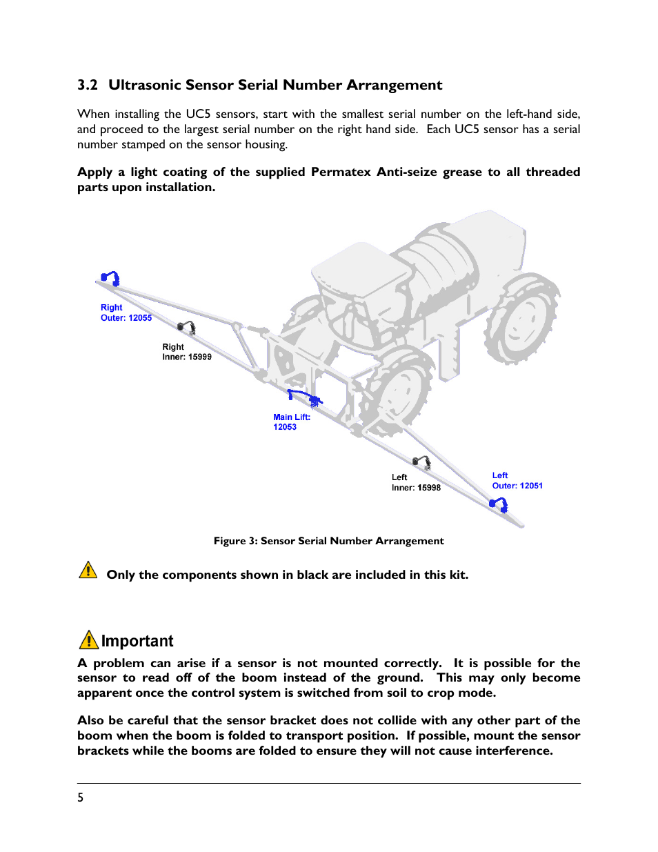 2 ultrasonic sensor serial number arrangement | NORAC 5465BC-HG User Manual | Page 8 / 12
