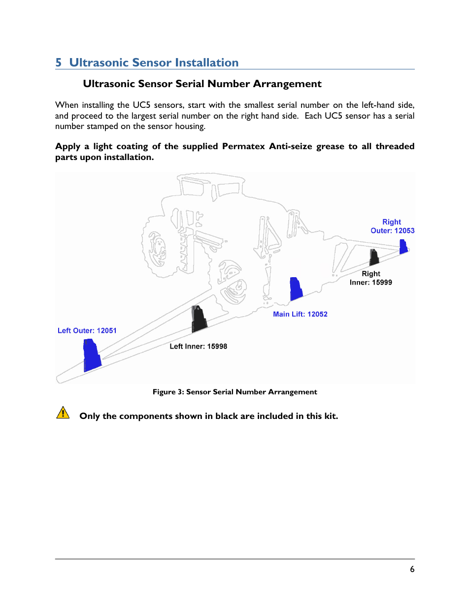 5 ultrasonic sensor installation, 1 ultrasonic sensor serial number arrangement | NORAC 5465BC-JD-LP User Manual | Page 9 / 17