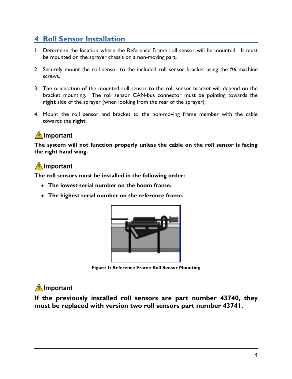 4 roll sensor installation | NORAC 5468BC User Manual | Page 7 / 11