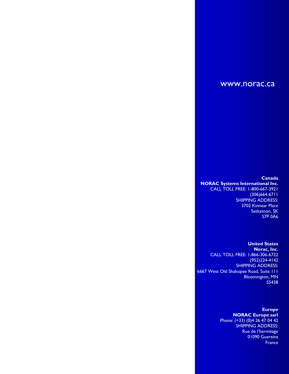 NORAC UC4+BC+CBL User Manual | Page 64 / 64