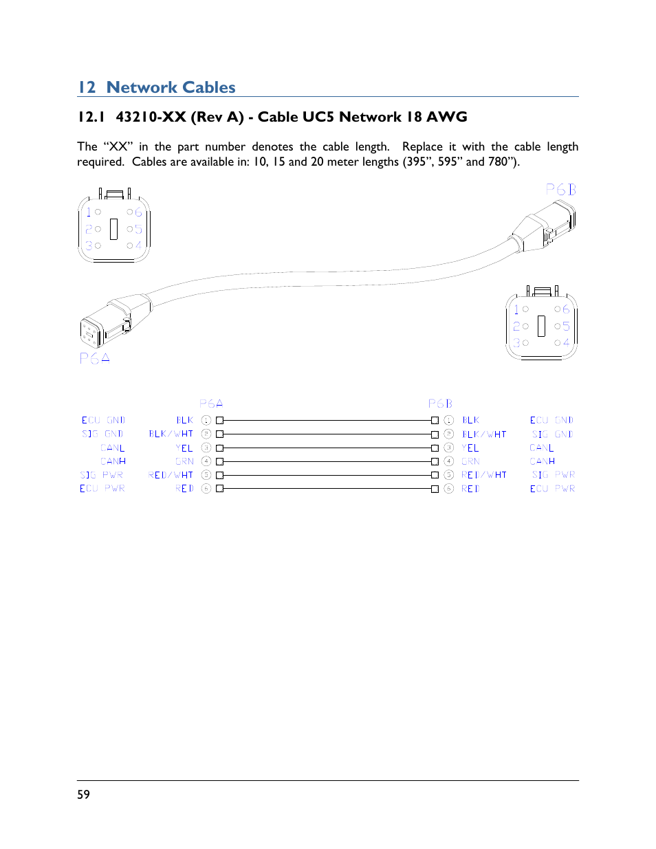 12 network cables, 1 43210-xx (rev a) | NORAC UC4.5-BC User Manual | Page 62 / 92