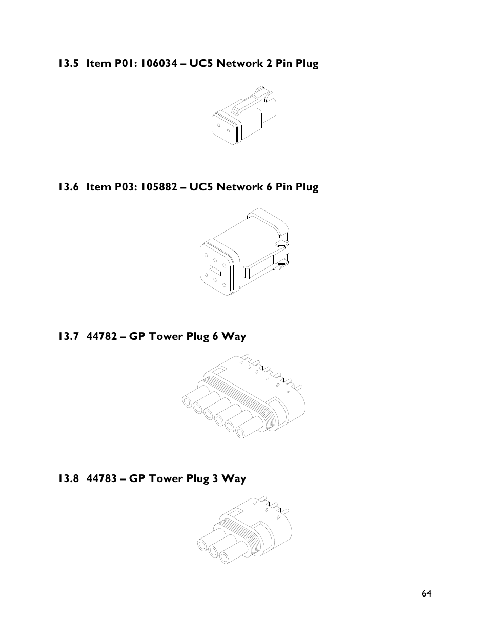 5 item p01: 106034, 6 item p03: 105882 | NORAC UC4.5-BC User Manual | Page 67 / 92