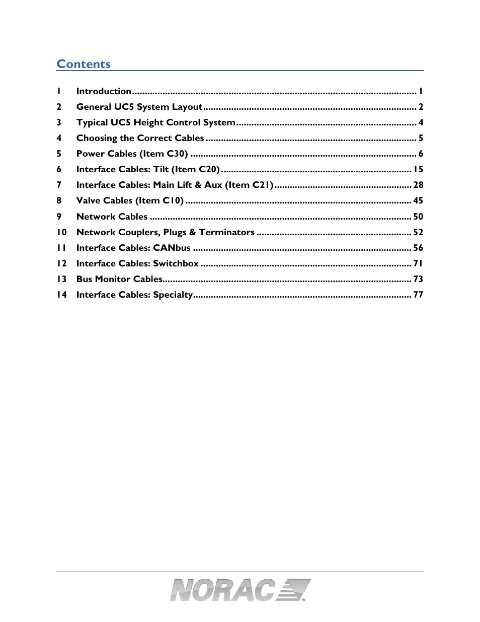 NORAC UC5-BC-CBL User Manual | Page 3 / 93