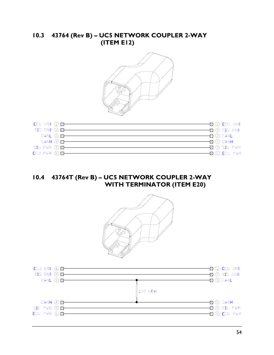 3 43764 (rev b), 4 43764t (rev b) | NORAC UC5-BC-CBL User Manual | Page 57 / 93