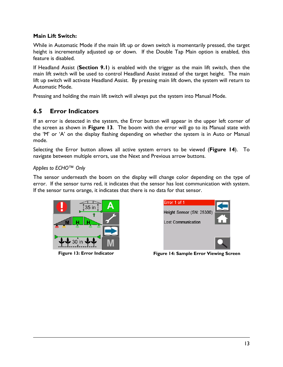 5 error indicators | NORAC UC5-BC-ECHO-VT User Manual | Page 17 / 55