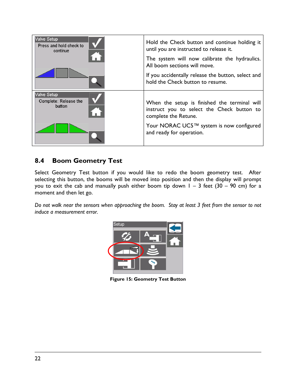 4 boom geometry test | NORAC UC5-BC-ECHO-VT User Manual | Page 26 / 55