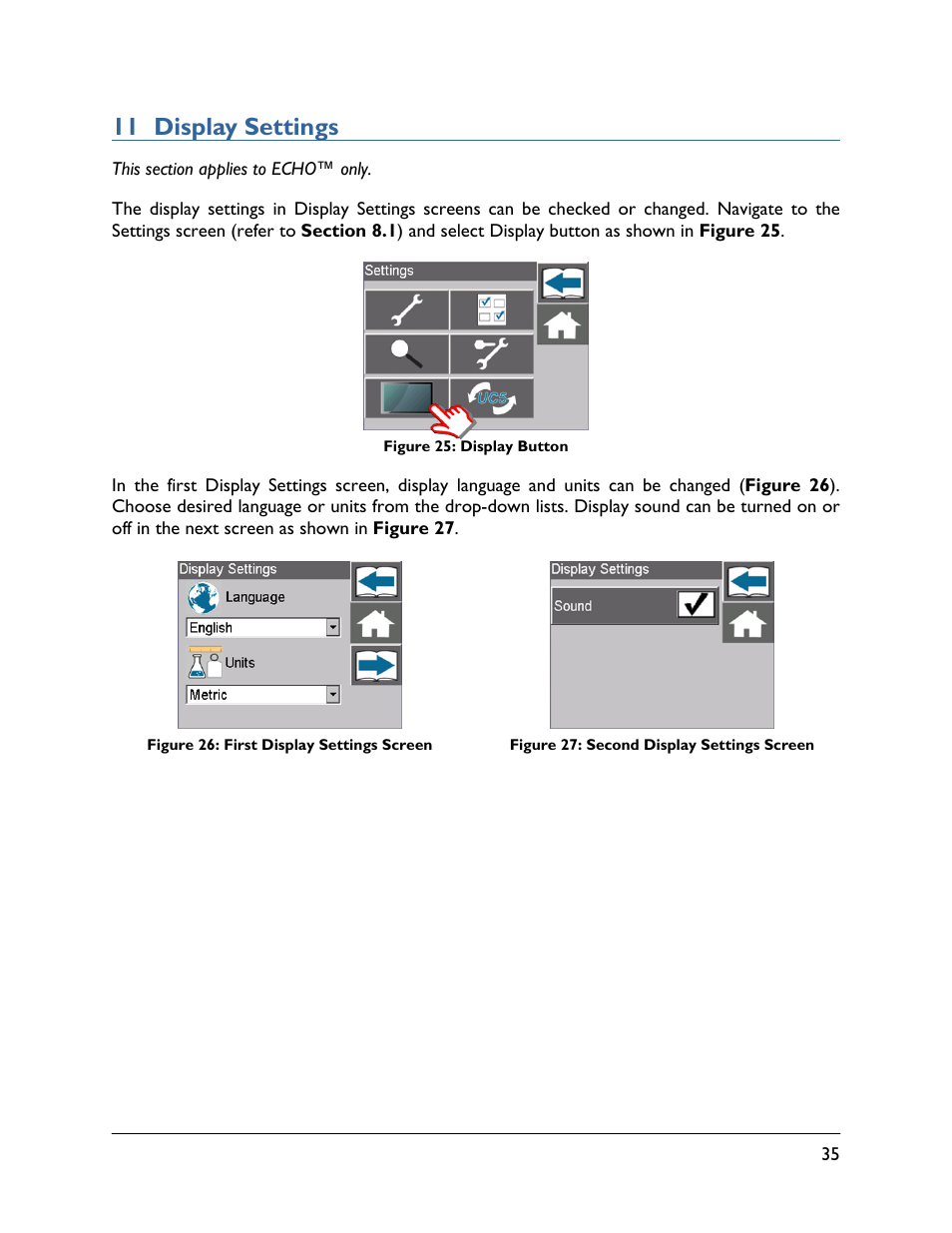 11 display settings | NORAC UC5-BC-ECHO-VT User Manual | Page 39 / 55