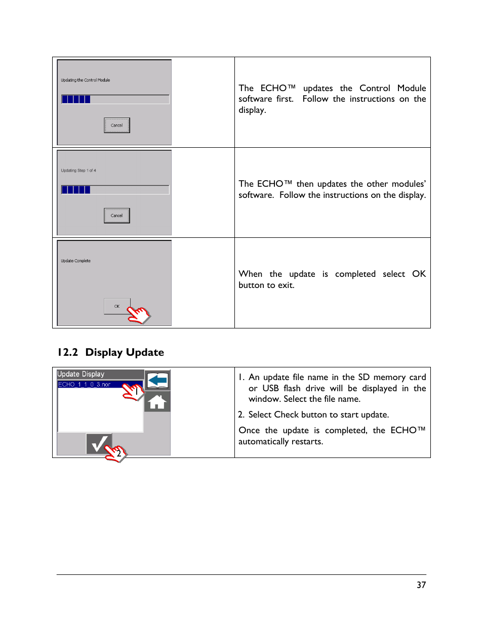 2 display update | NORAC UC5-BC-ECHO-VT User Manual | Page 41 / 55