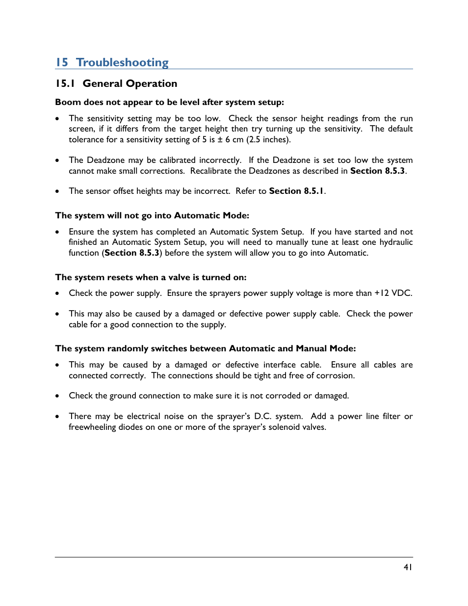 15 troubleshooting, 1 general operation | NORAC UC5-BC-ECHO-VT User Manual | Page 45 / 55
