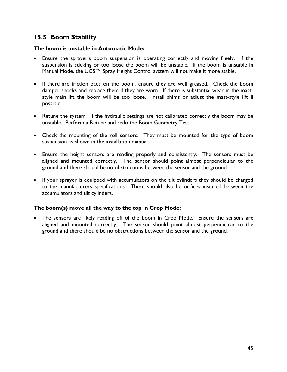 5 boom stability | NORAC UC5-BC-ECHO-VT User Manual | Page 49 / 55