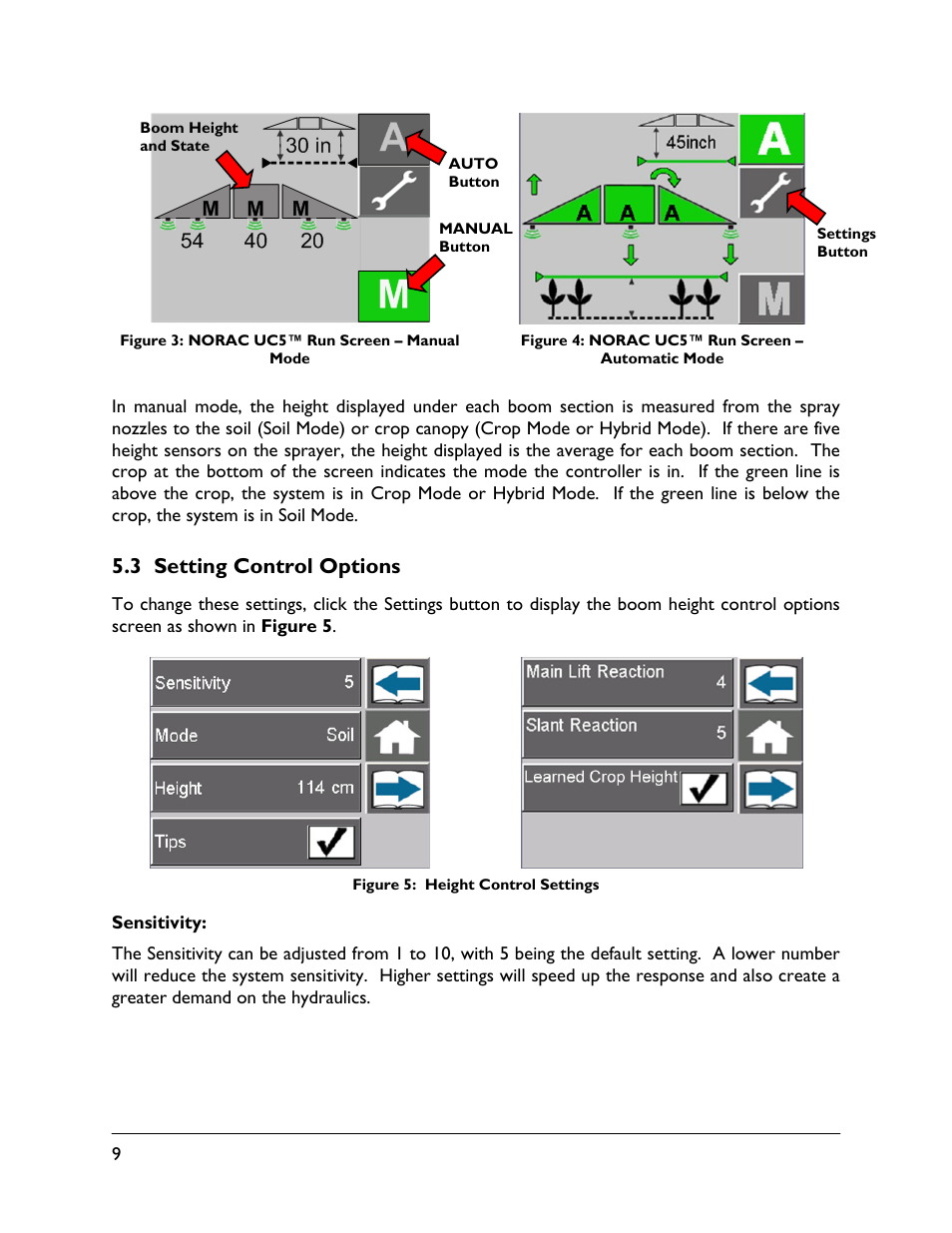 3 setting control options | NORAC UC5-BC-VT User Manual | Page 12 / 24