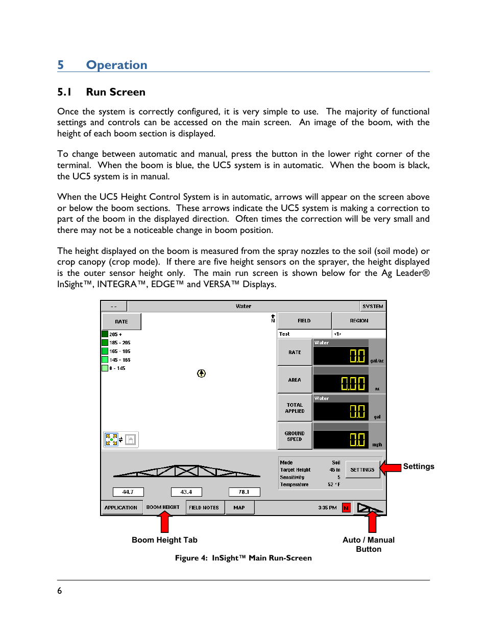 5 operation, 1 run screen, 5operation | NORAC UC5-BC-AL Manual User Manual | Page 10 / 56