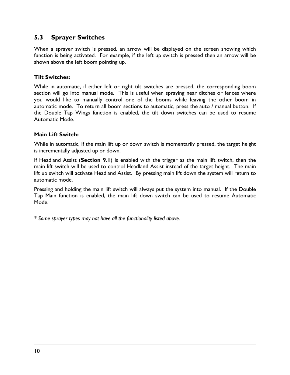 3 sprayer switches | NORAC UC5-BC-AL Manual User Manual | Page 14 / 56