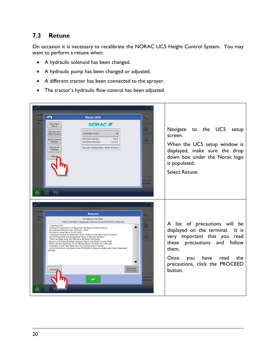 3 retune | NORAC UC5-BC-AL Manual User Manual | Page 24 / 56