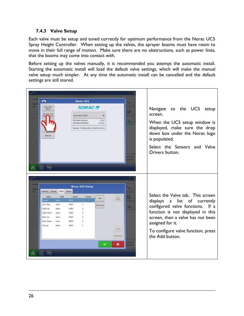 3 valve setup | NORAC UC5-BC-AL Manual User Manual | Page 30 / 56