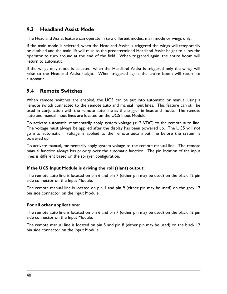 3 headland assist mode, 4 remote switches | NORAC UC5-BC-AL Manual User Manual | Page 44 / 56