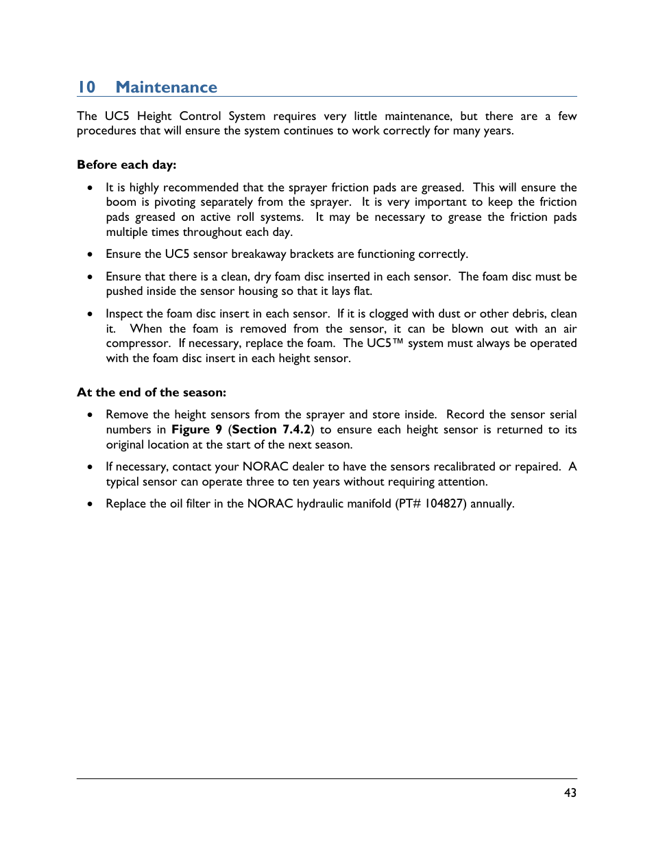 10 maintenance | NORAC UC5-BC-AL Manual User Manual | Page 47 / 56