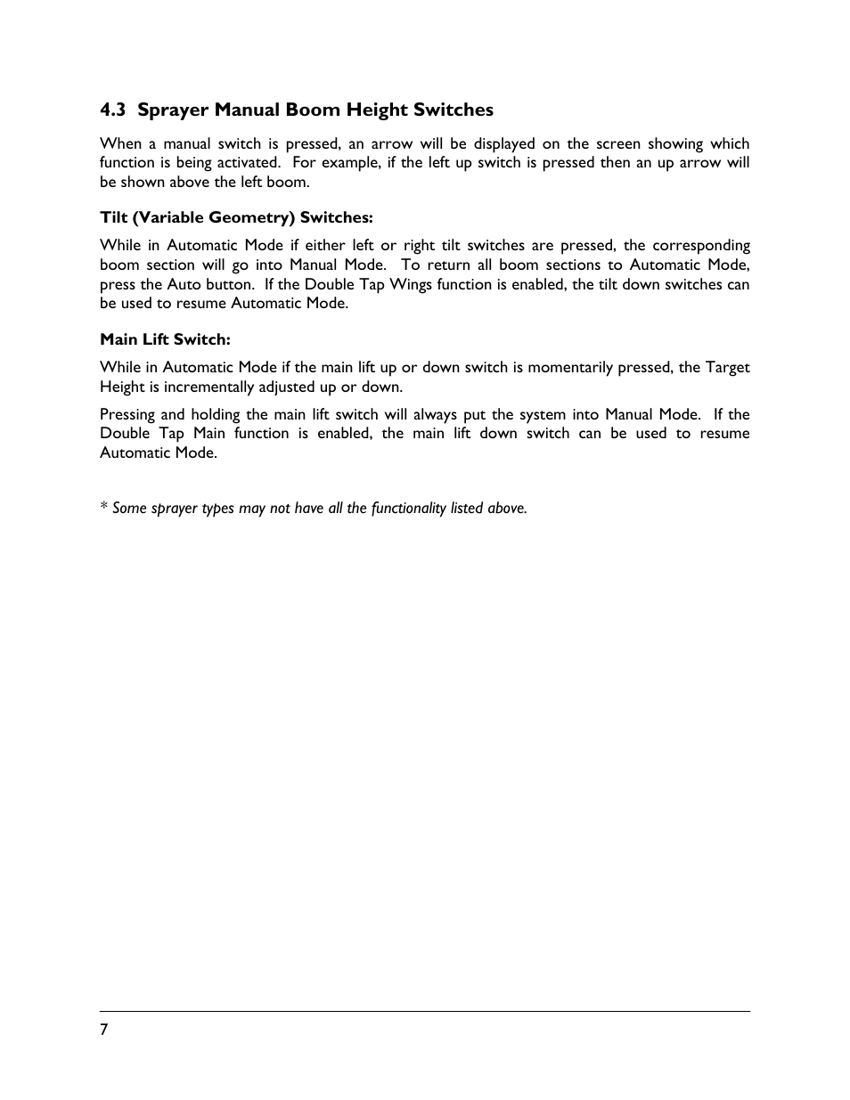 3 sprayer manual boom height switches | NORAC UC5-BC-AL Quick Guide User Manual | Page 10 / 15