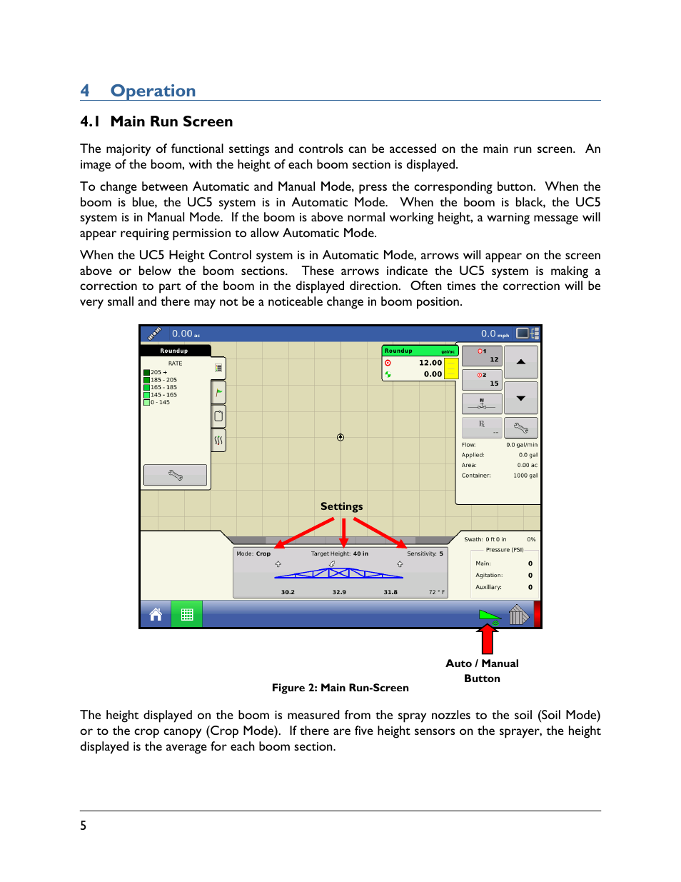 4 operation, 1 main run screen | NORAC UC5-BC-AL Quick Guide User Manual | Page 8 / 15