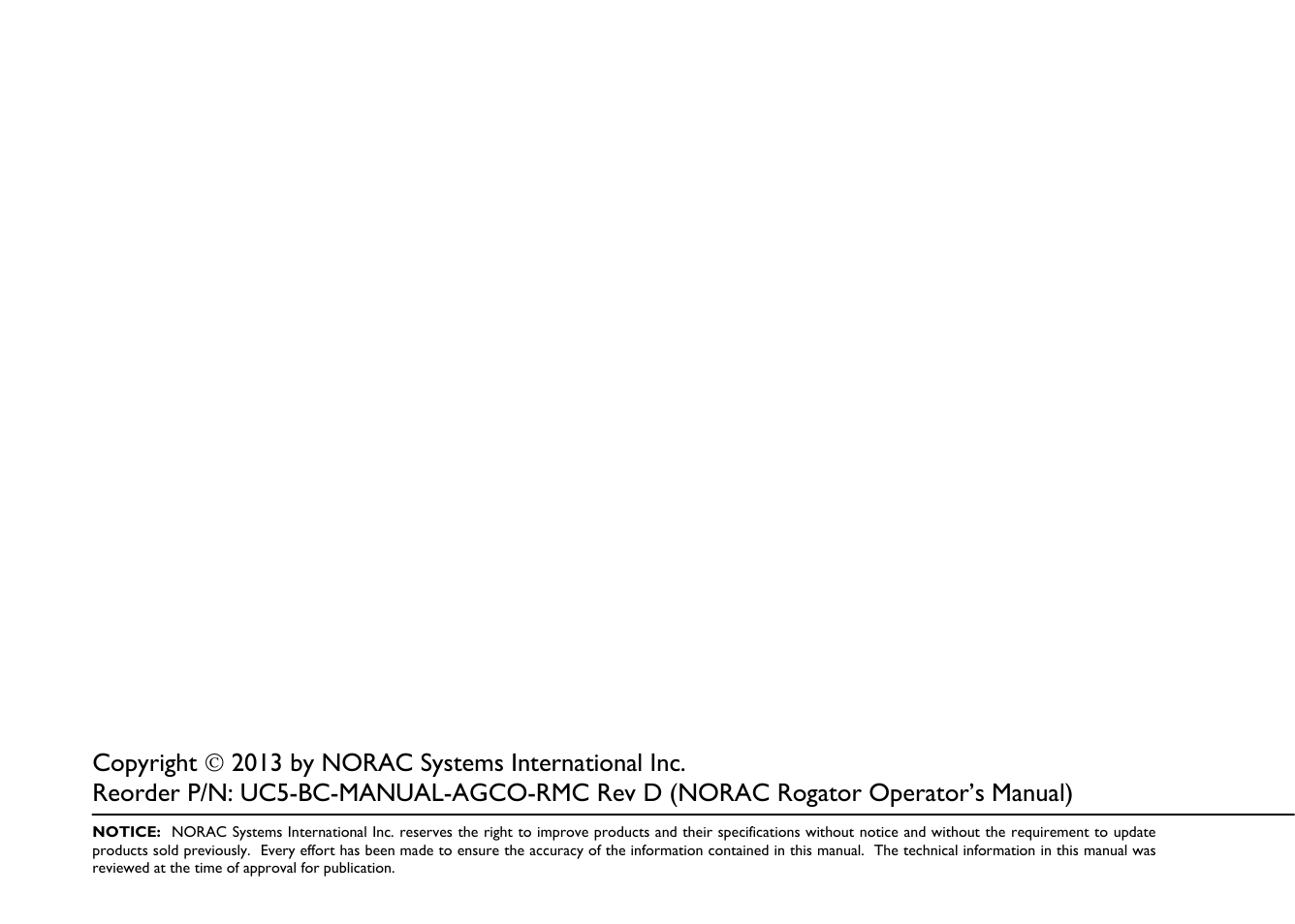 NORAC UC5-BC-AGCO-RMC User Manual | Page 2 / 56