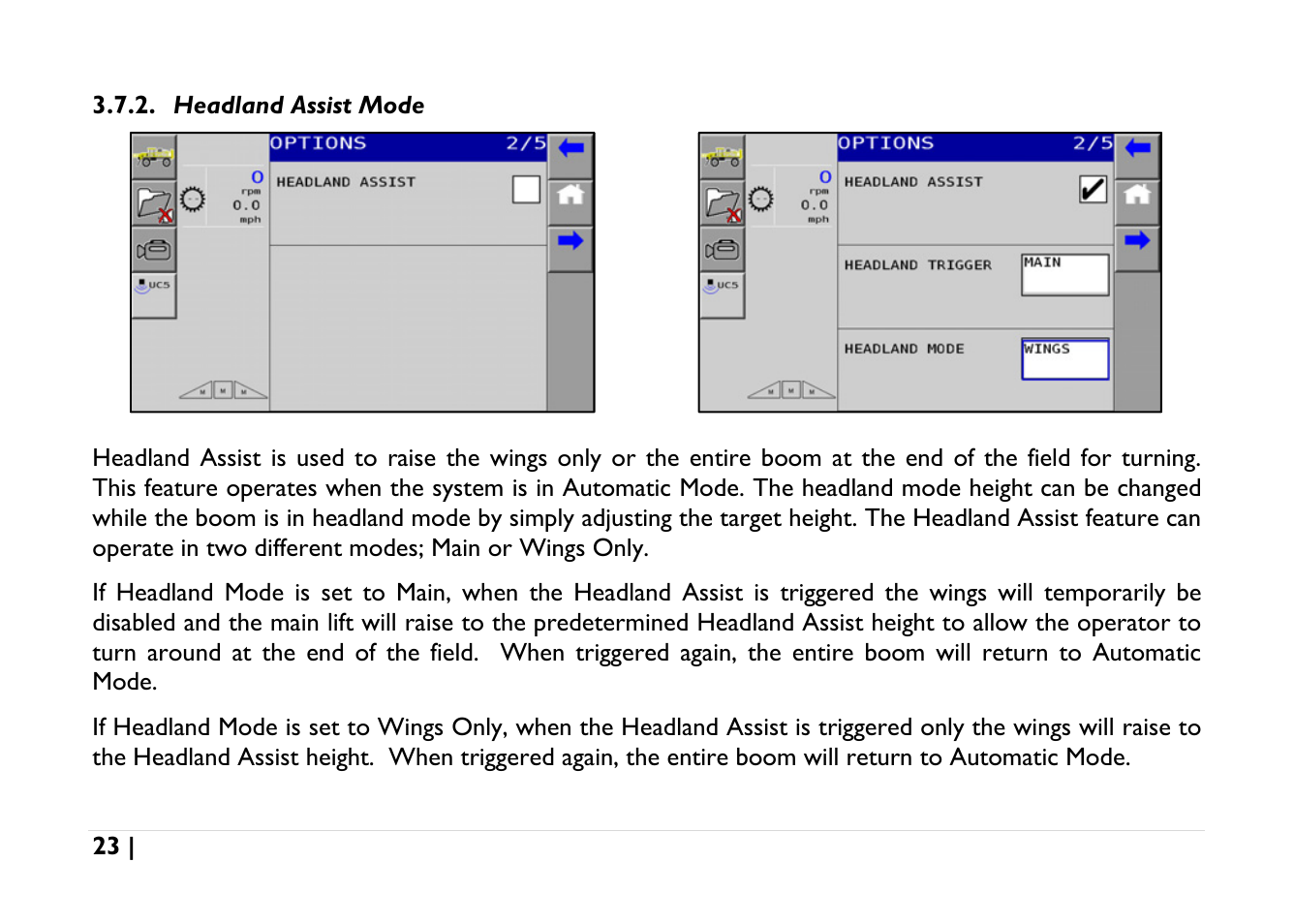 Headland assist mode | NORAC UC5-BC-AGCO-RMC User Manual | Page 23 / 56