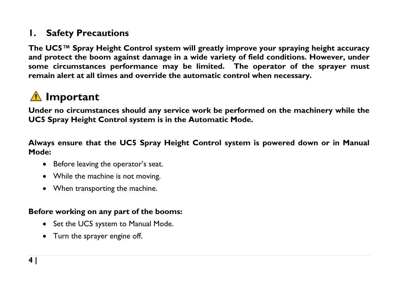 Safety precautions, Important | NORAC UC5-BC-AGCO-RMC User Manual | Page 4 / 56