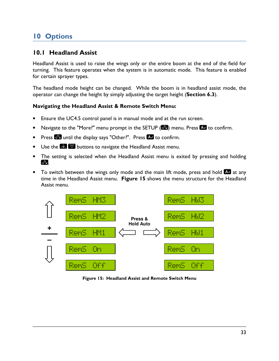10 options | NORAC UC4.5-BC Operator Manual User Manual | Page 37 / 54