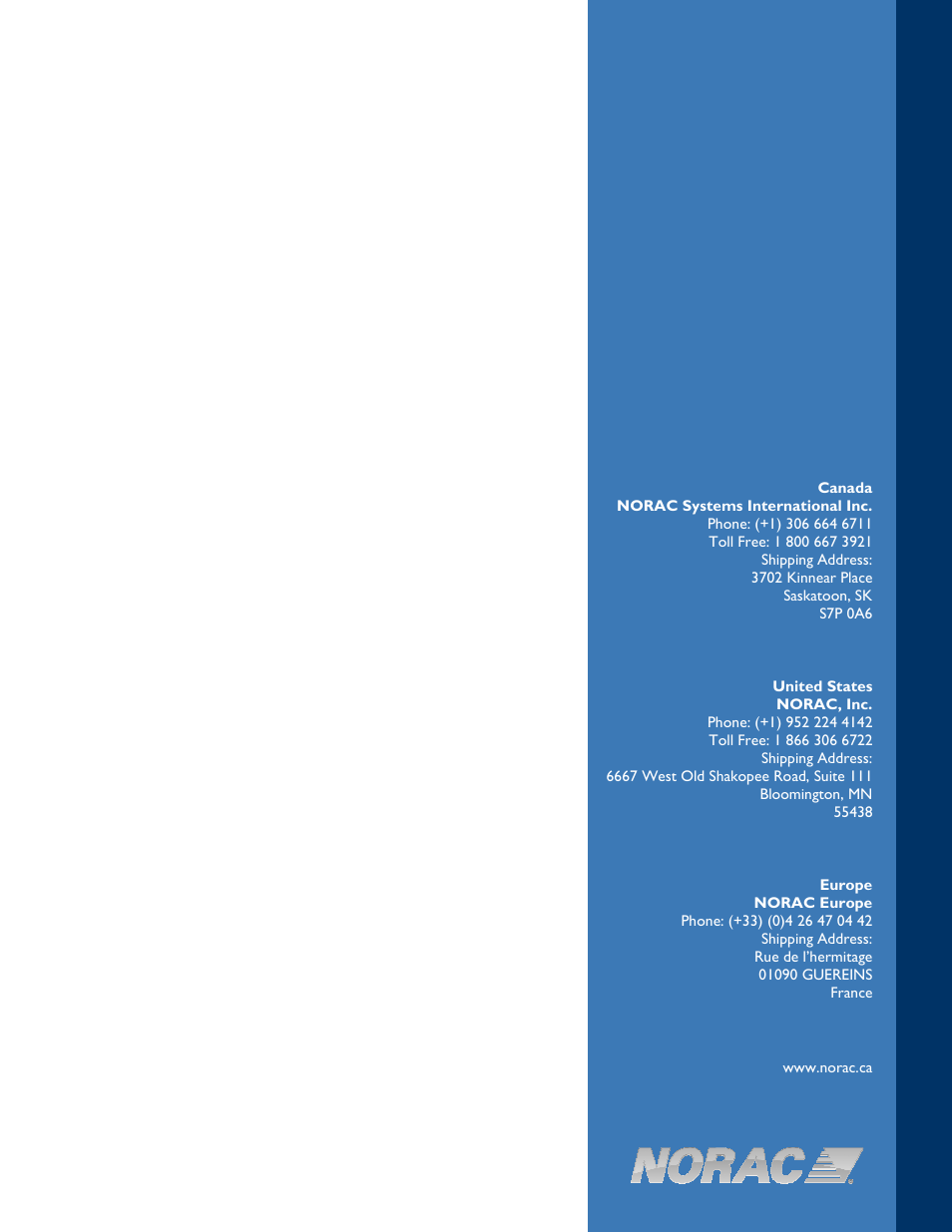 NORAC UC4.5-BC Operator Manual User Manual | Page 54 / 54