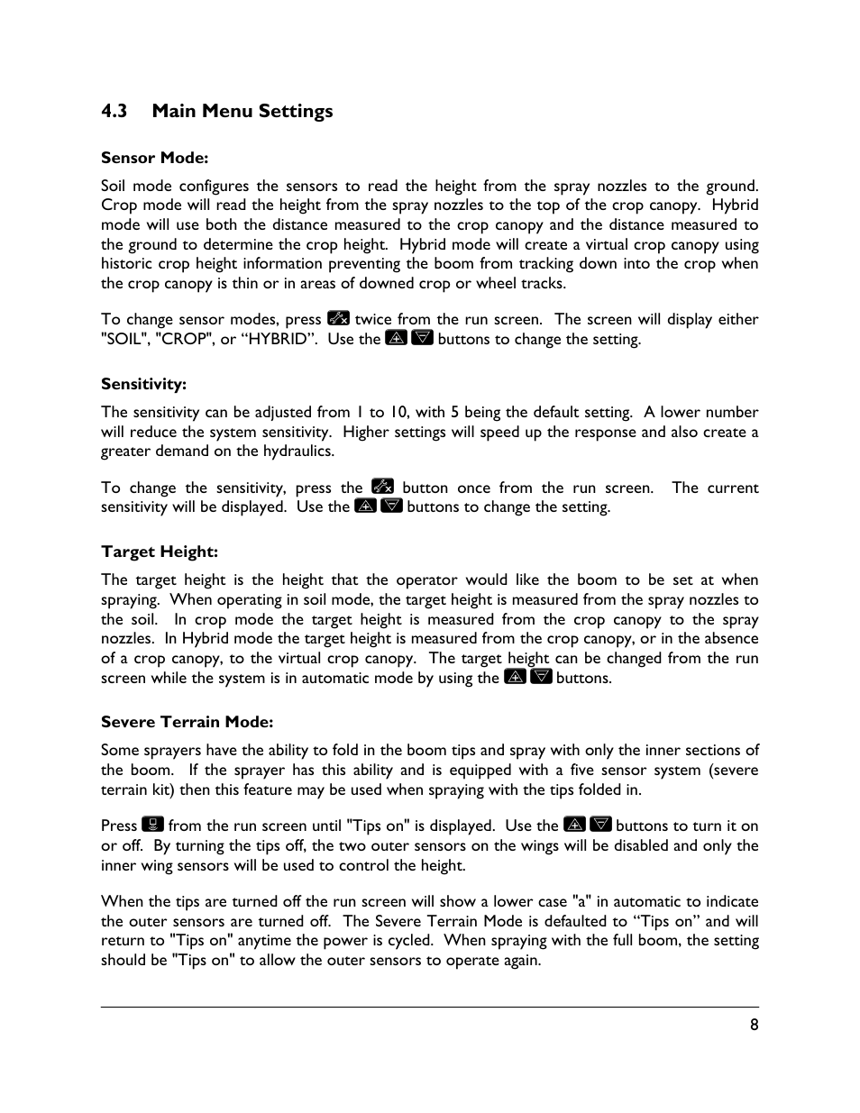 3 main menu settings | NORAC UC4.5-BC Quick Guide User Manual | Page 11 / 19