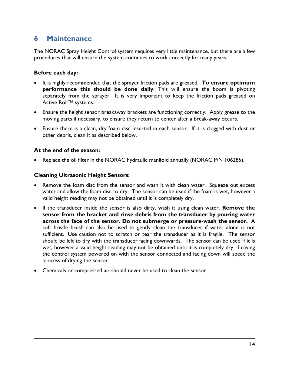 6 maintenance | NORAC UC4.5-BC Quick Guide User Manual | Page 17 / 19