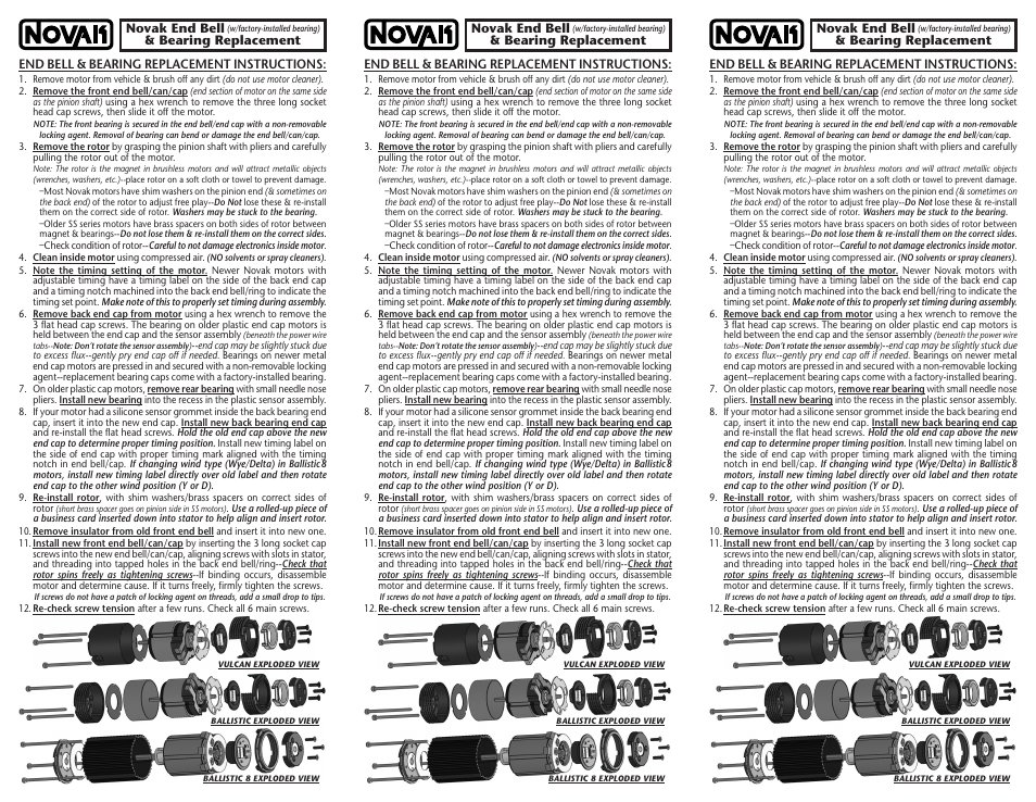 Novak Brushless Motor: 55-5980-1.C__Manufacturing 3-Up Layout User Manual | 2 pages