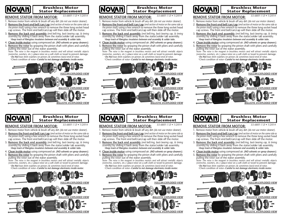 Novak Brushless Motor: 55-6801-1.D__Manufacturing 6-Up Layout (55-6801-1.D) User Manual | 2 pages