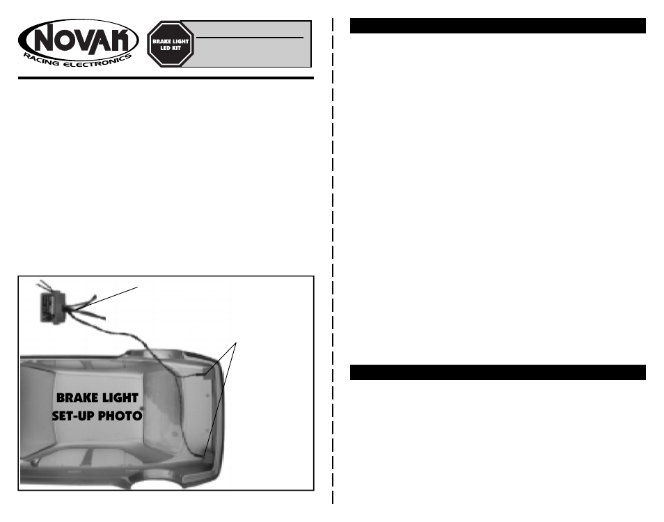 Novak Brake Light Kit (5655) User Manual | 1 page