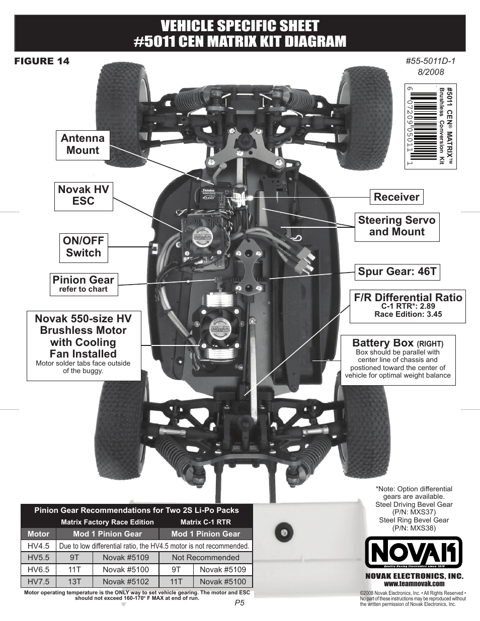 Novak Conv. Kit Vehicle Sheet-HB LIghtning (55-5011D-1) User Manual | 1 page