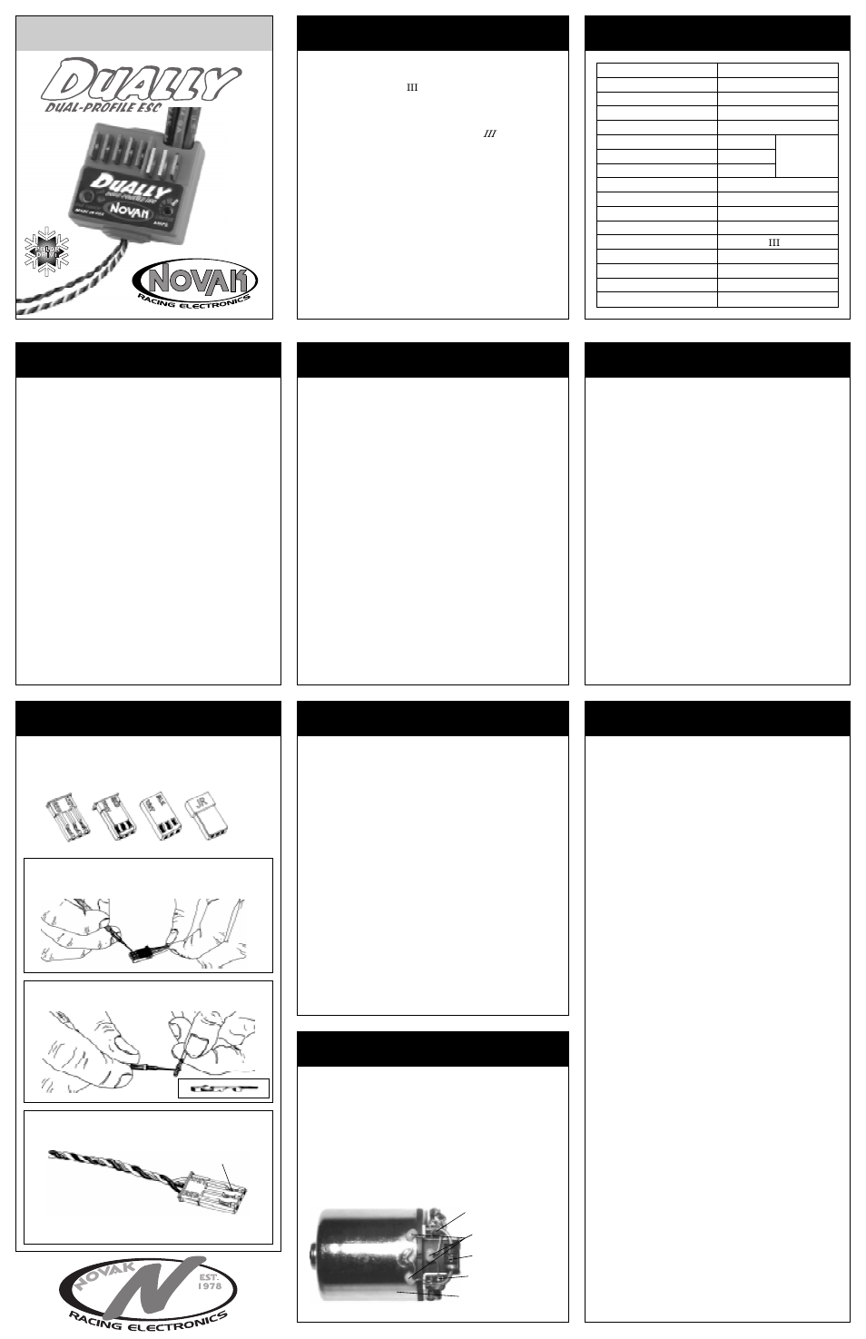 Novak Duster II ESC (1660) User Manual | 2 pages