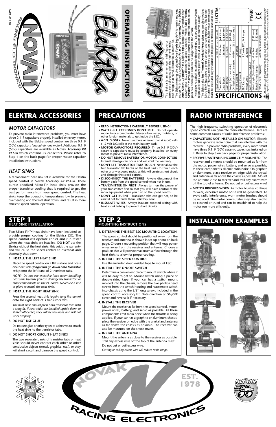 Novak ESC Cooling Fan (1930) User Manual | 2 pages