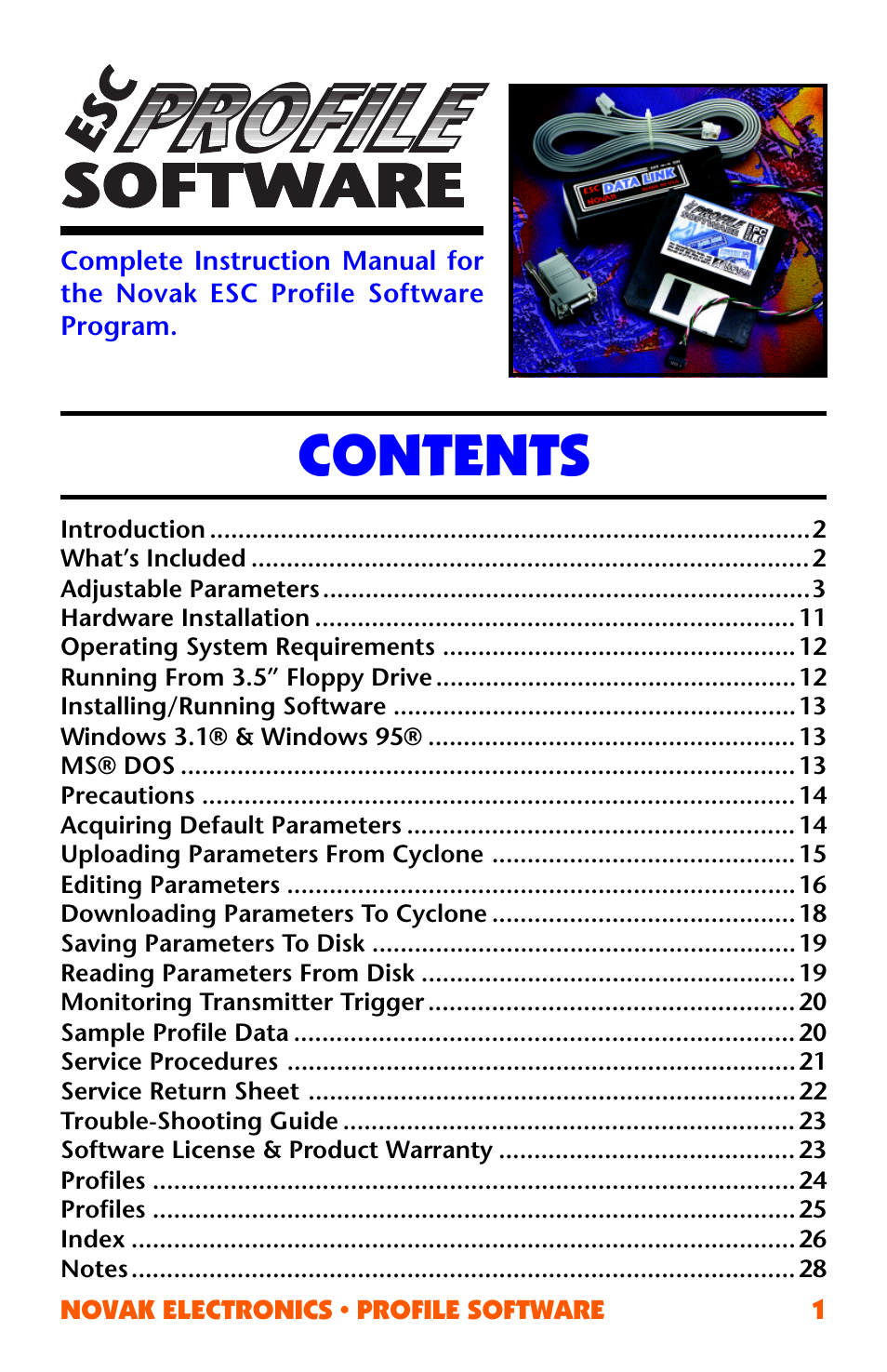 Novak ESC Profile Software User Manual | 28 pages