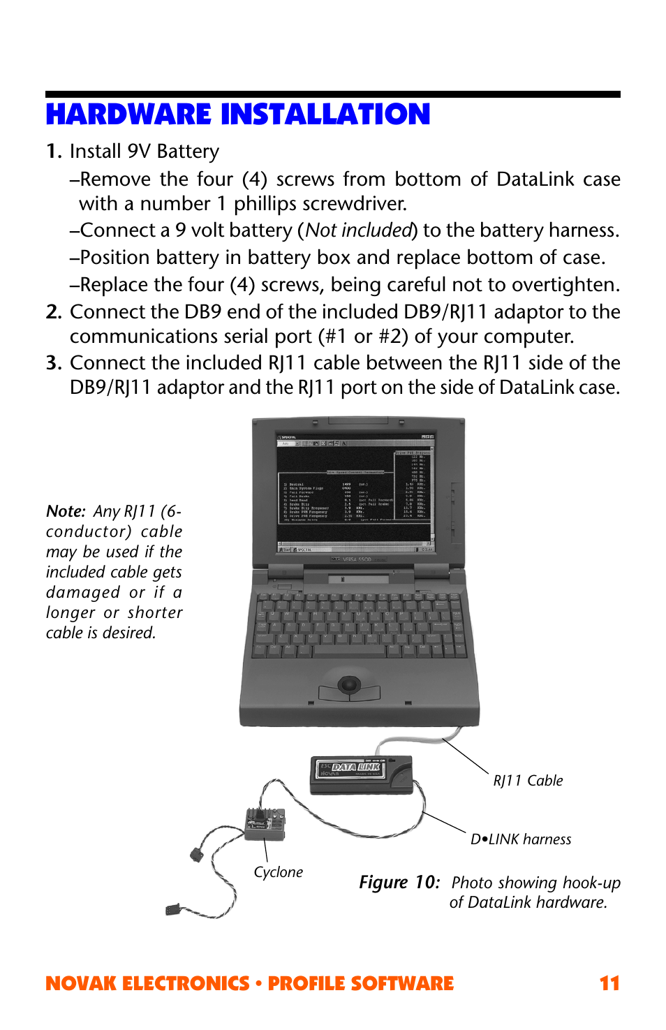 Hardware installation | Novak ESC Profile Software User Manual | Page 11 / 28