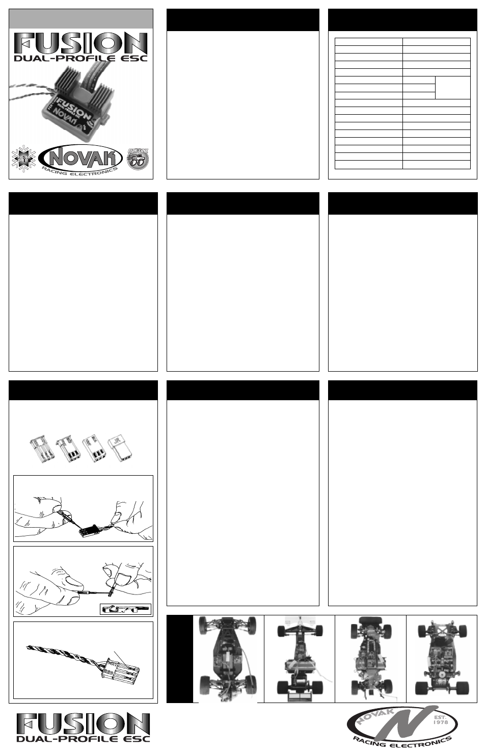 Novak Goat 2S Crawler Brushless ESC Programming Sheet (1970) User Manual | 2 pages