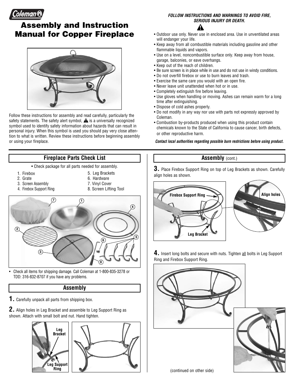 Coleman 5059-700 User Manual | 2 pages