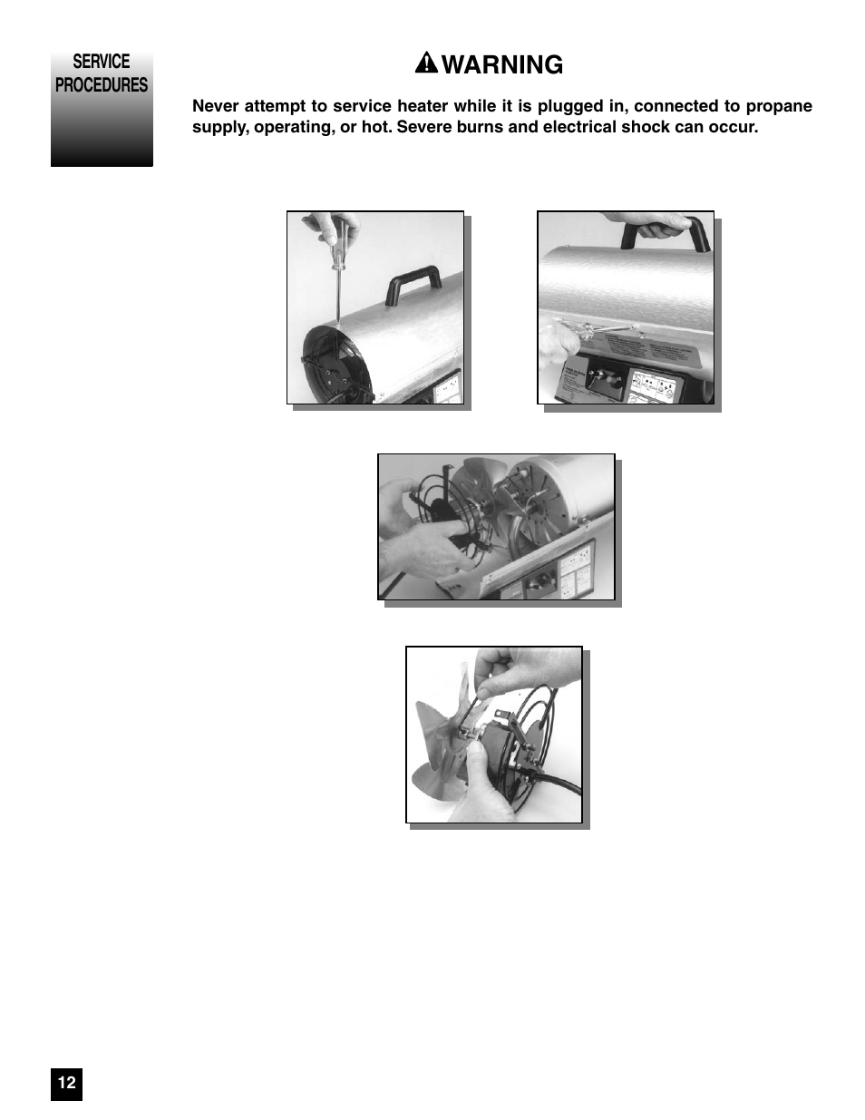 Warning | Coleman 5075 Series User Manual | Page 12 / 44