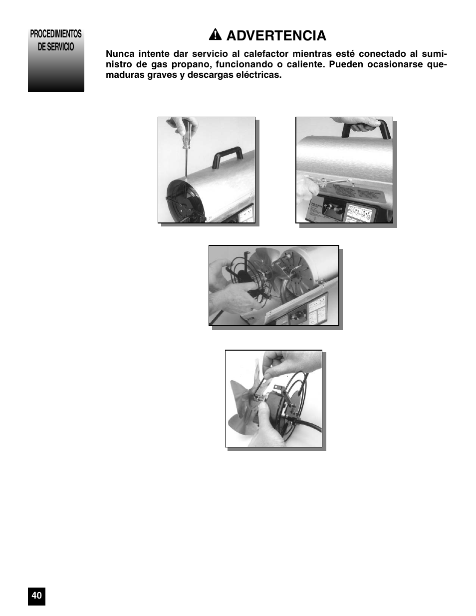 Advertencia | Coleman 5075 Series User Manual | Page 40 / 44