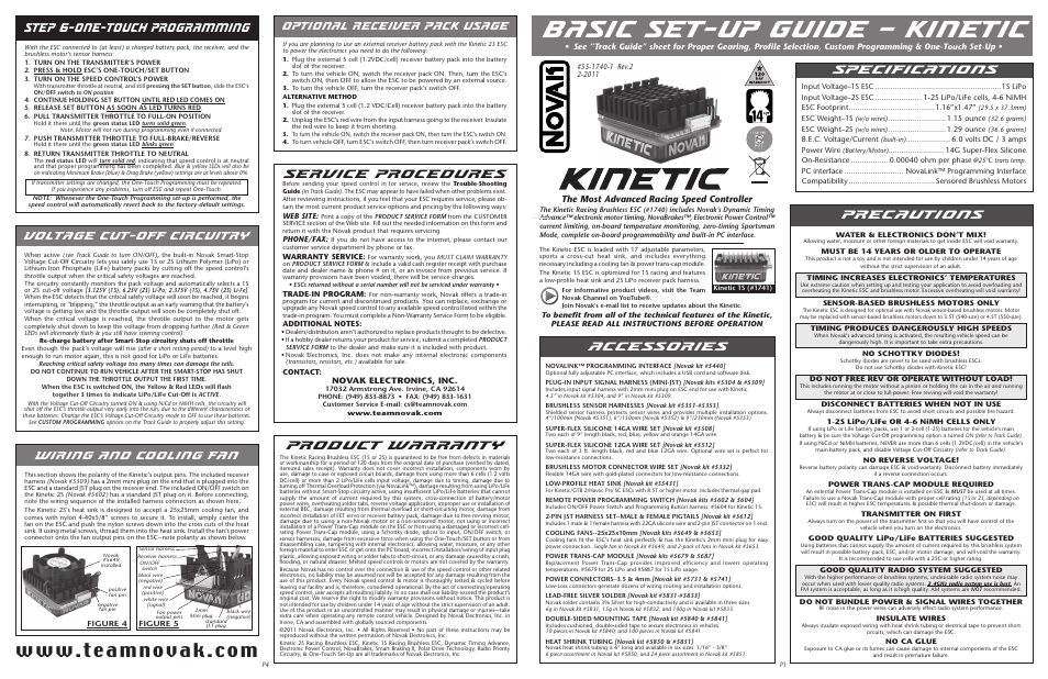 Novak Kinetic Basic Set-Up (55-1740-1 Rev.2) User Manual | 2 pages