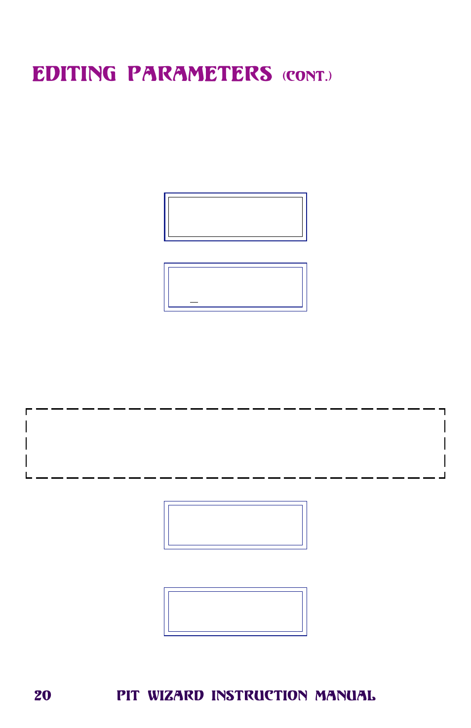 Editing parameters | Novak Pit Wizard User Manual | Page 20 / 34