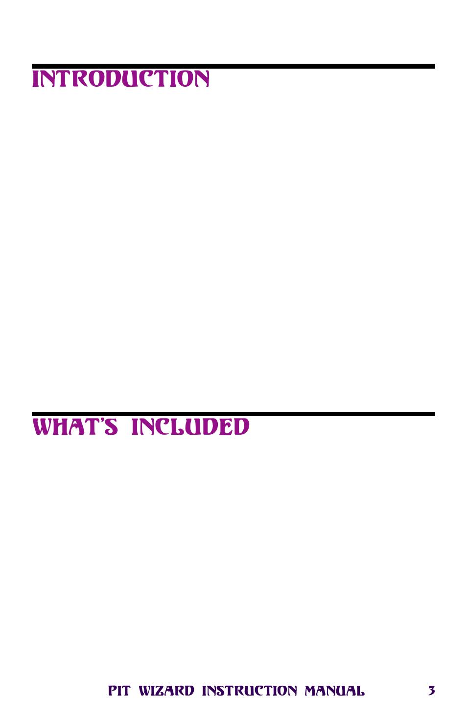 Introduction, What’s included, Introduction what’s included | Novak Pit Wizard User Manual | Page 3 / 34
