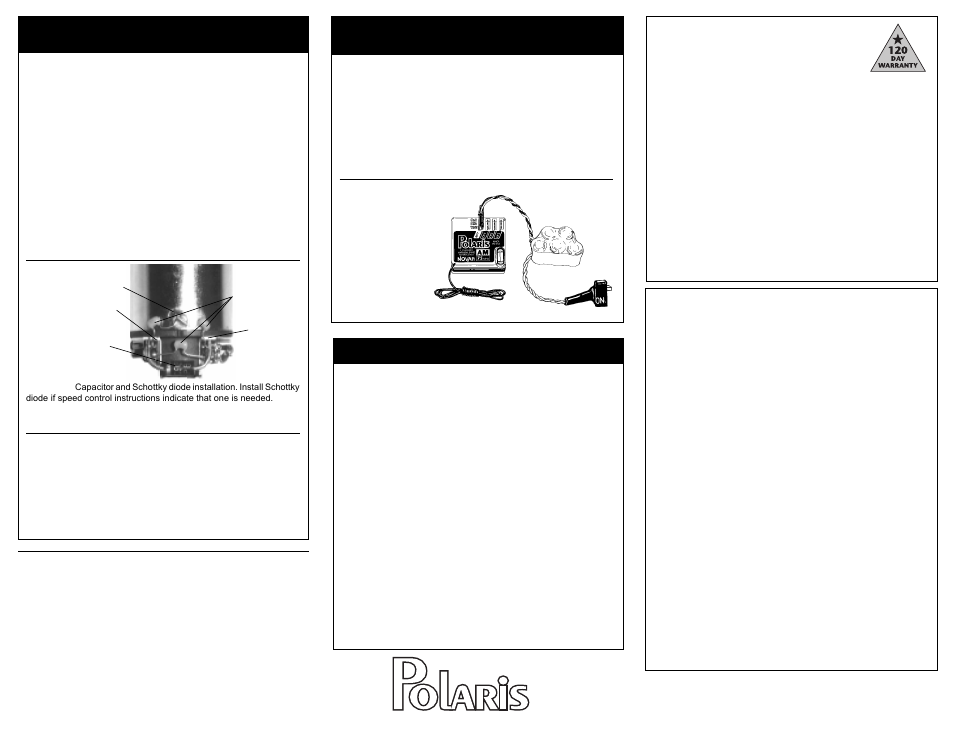 Step 4, Step 5, Trouble-shooting guide | Product warranty, Service procedures | Novak Polaris AM Receiver User Manual | Page 2 / 2